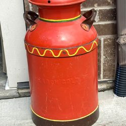 Large Vintage Milk Can With Lid