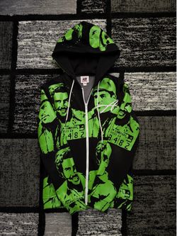 Green and black Assali Zip Up