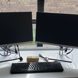 Dual Monitors, Keyboard And Mouse 