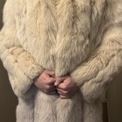 Vintage Cream Fox Fur Coat 