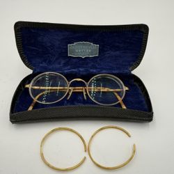 Vintage Oliver Peoples OP-68 AG Eyeglasses Handcrafted Tortoise & Gold Framed W/ Velvet Case