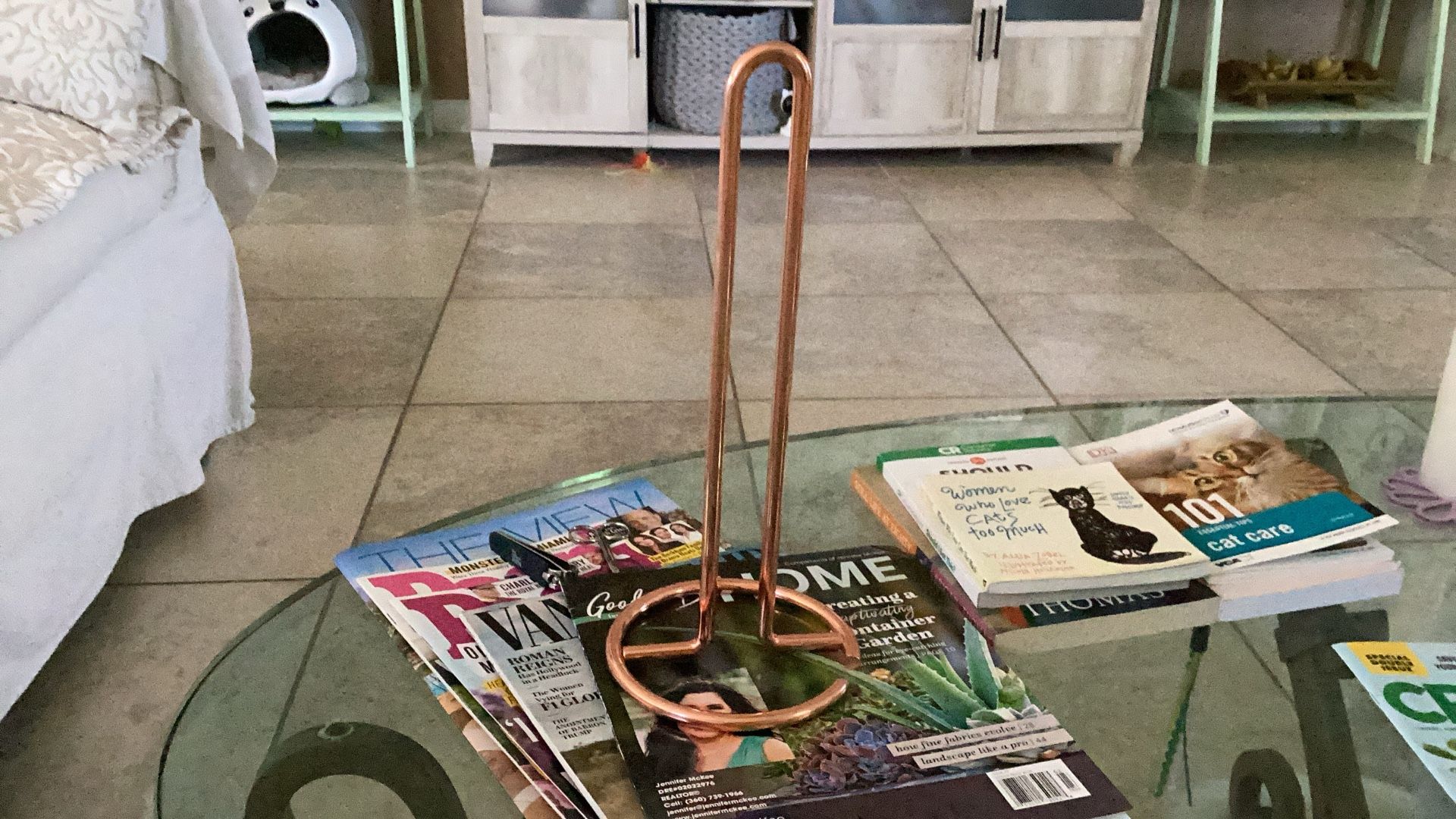 Heavy Rose Gold Color Paper Towel Holder