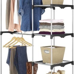Whitmor Modern Industrial Freestanding Closet Organizer