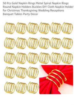 50 PCs gold spiral napkin rings
