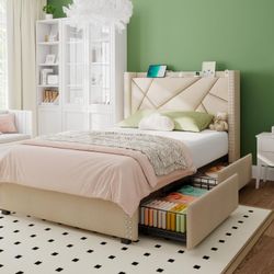Full Size Bed w/ Drawers & Headbord - Brand NEW