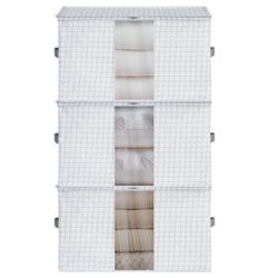 3 Piece Storage Bins with Lids, Foldable Storage With Zipper Access