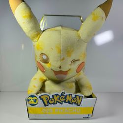 TOMY Pokémon 25th Anniversary Winking Pikachu Plush Stuffed Animal, Yellow