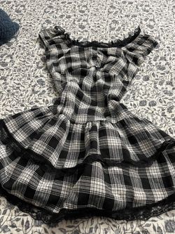 Black plaid dress