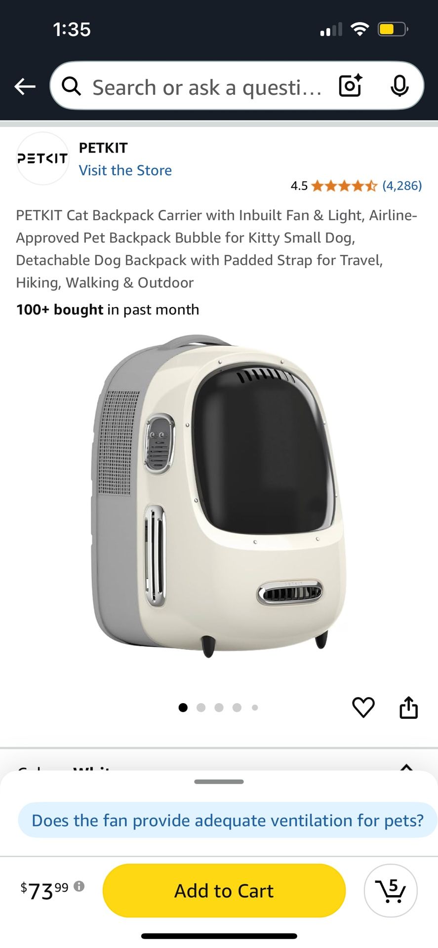 PetKit Cat/Dog Bubble Backpack