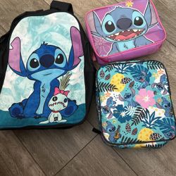 Stitch Backpack And Lunch Boxes 