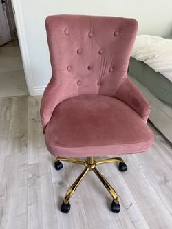 Swivel chair. Pink and gold