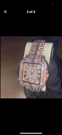 Rose Gold Moissanite Watch CARTI ICED OUT