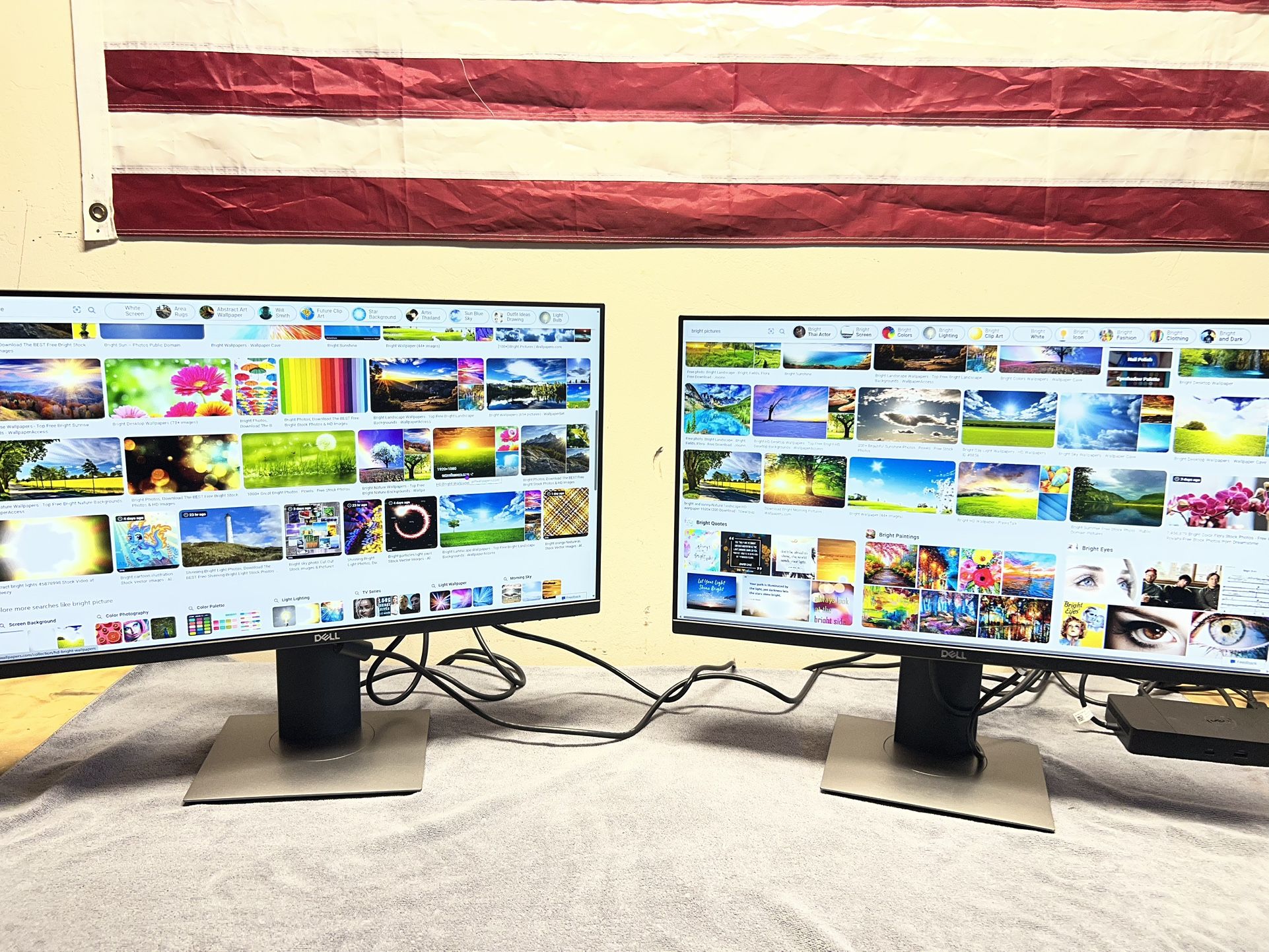 Two Dell 24-inch monitors (P2419H)