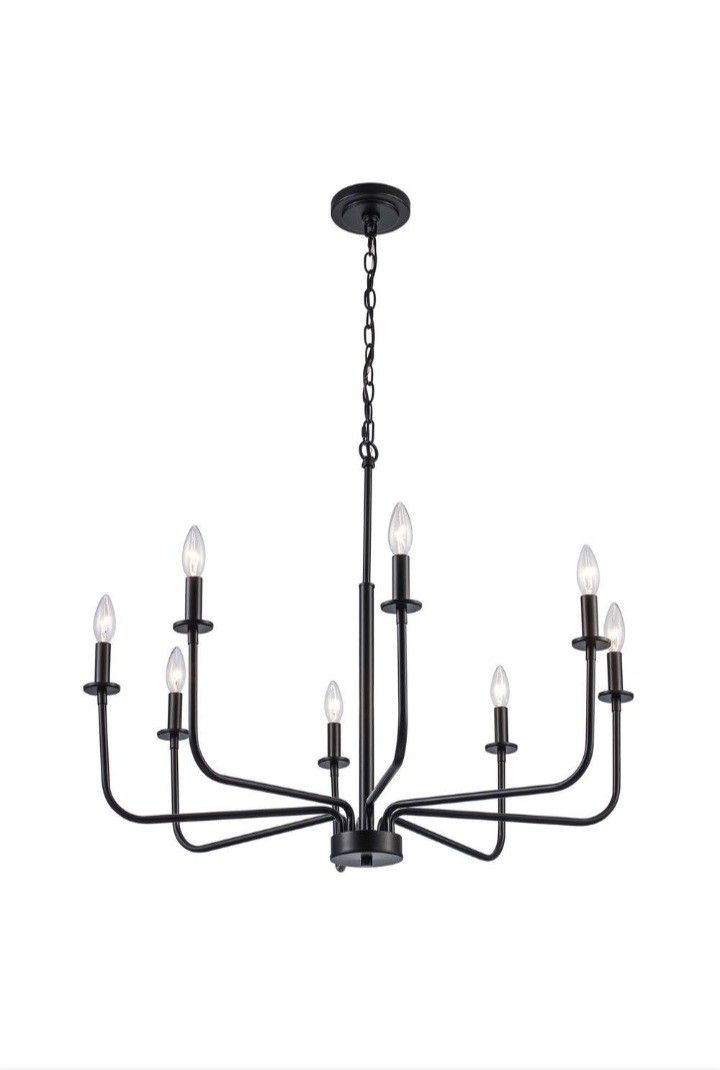 Monteaux Lighting
8-Light Black Candle Chandelier Light Fixture