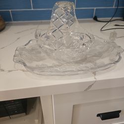 Crystal Basket Plus Plate  Real  