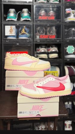 Travis Scott Jordan 1 Low Tropical & Shy pink Sz 12