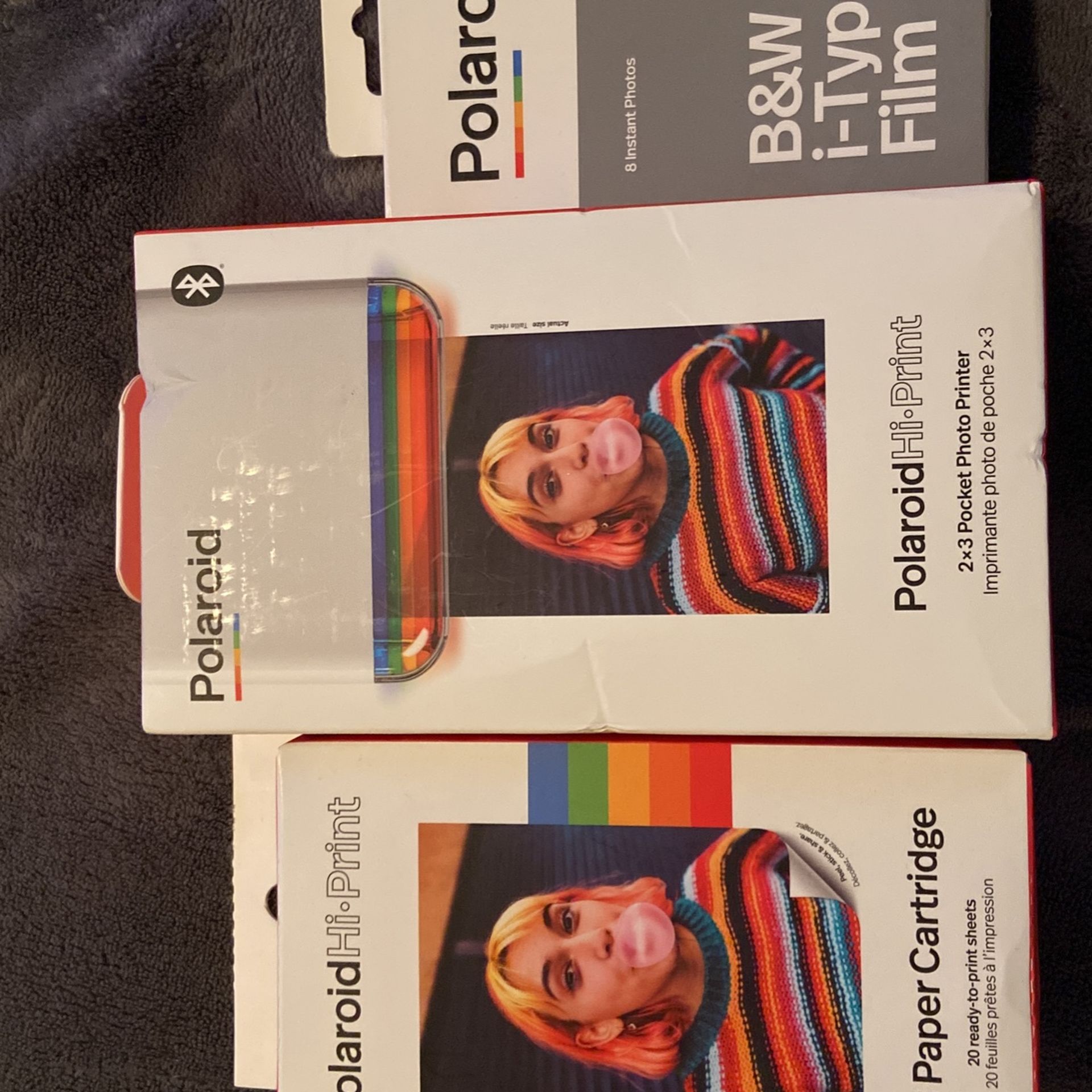 Polaroid hi print pockpaper cartridge and I type film brand new inboxes