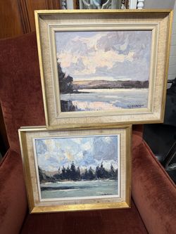 Mid Century original oil on canvas signed