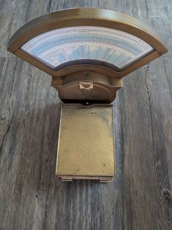 Antique Brass Postal Scale Bolster & Wood