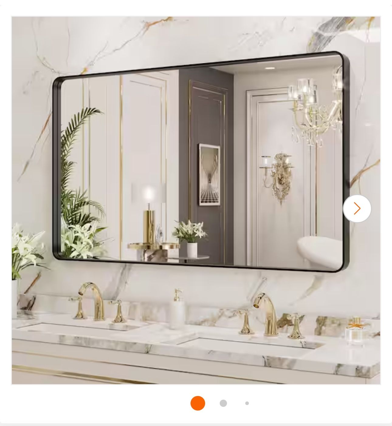 40 in. W x 36 in. H Rectangular Aluminum Framed Wall Bathroom Vanity Mirror in Black