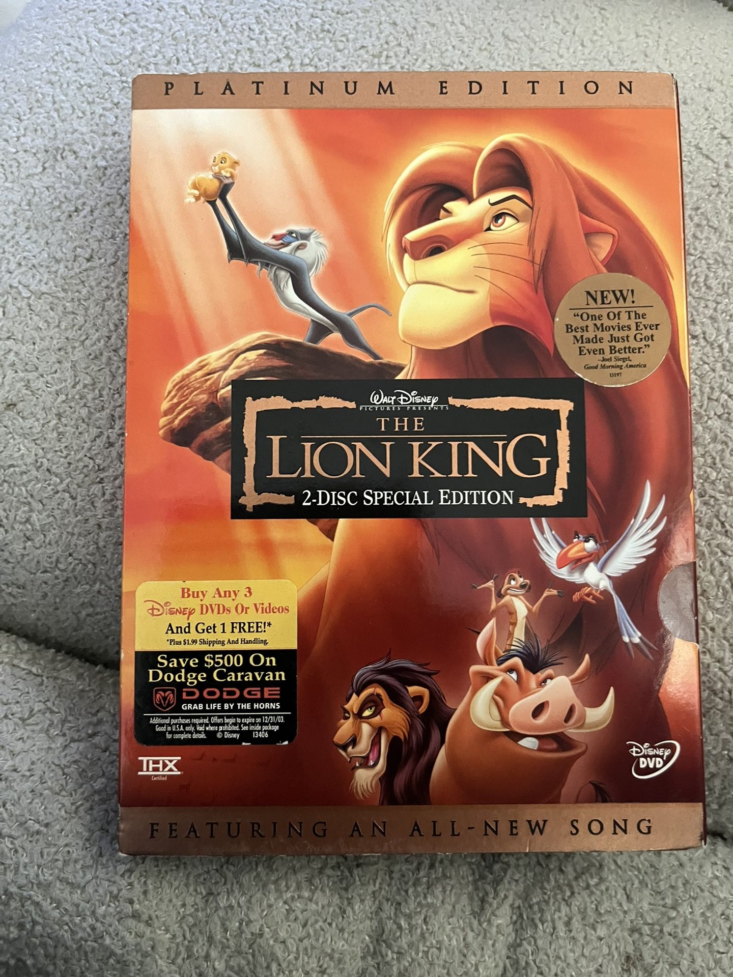 Lion King DVD Platinum Edition 2 Disc Special