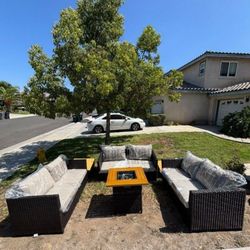 Deep seating cushions patio furniture set outdoor patio sofa set fully assembled inside the box high quality fire pit propane 🆕🚚🚎🆕