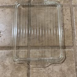 VINTAGE Pyrex 503-C Clear Glass Ribbed Refrigerator Dish Lid, LID ONLY.