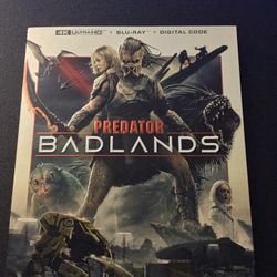 Predator Badlands 4K ultra Hd Blu-ray Digital 