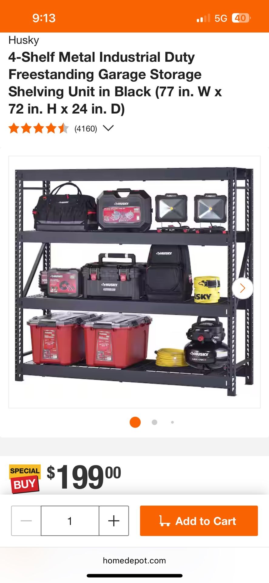 Husky Metal Shelf’s For Garage (2 Available)