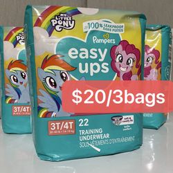 Pampers easy ups size 3-4T