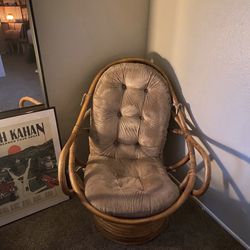 vintage swivel bamboo chair