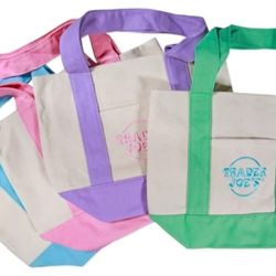 Trader Joe's Mini Tote Bags Pastel