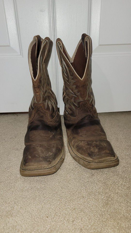 Justin western cowboy boots leather size 12 d worn m work