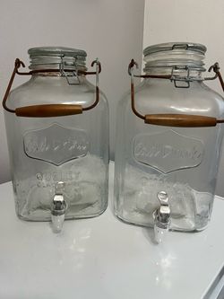 Glass Beverage Dispensers with Spigot – Set of 2