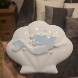 Little Mermaid Ariel Shell Ceramic Jewelry Trinket