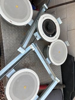 In-Ceiling Speakers with Mounting Brackets – Set of 4