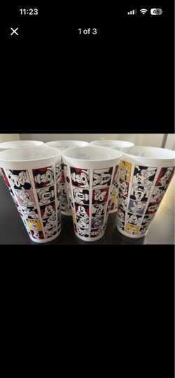 Disney Mickey Mouse Plastic Cups Set of 6