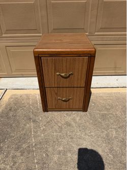 Vintage Solid Oak 2-Door File Cabinet – Heavy, Sturdy Storage Cabinet