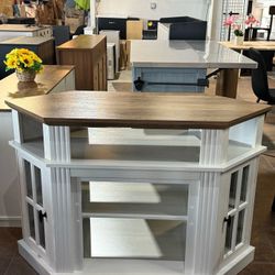 47" Classic Corner TV Stand, fits TVs up to 55" (non-heated) White  💰160