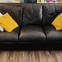 2-Piece Brown Leather Sofa & Recliner Set - Priced to Sell OBO