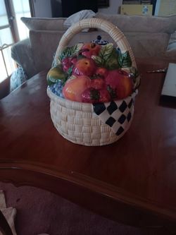 Fruit basket cookie jar