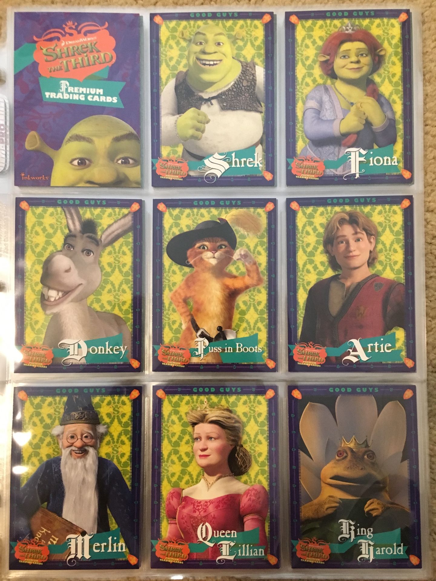 Shrek The Third Movie Trading Cards COMPLETE BASE SET, #1-72 - NM/M!