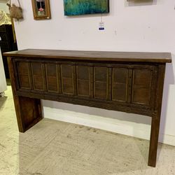 Reclaimed Carved Wood Console Table