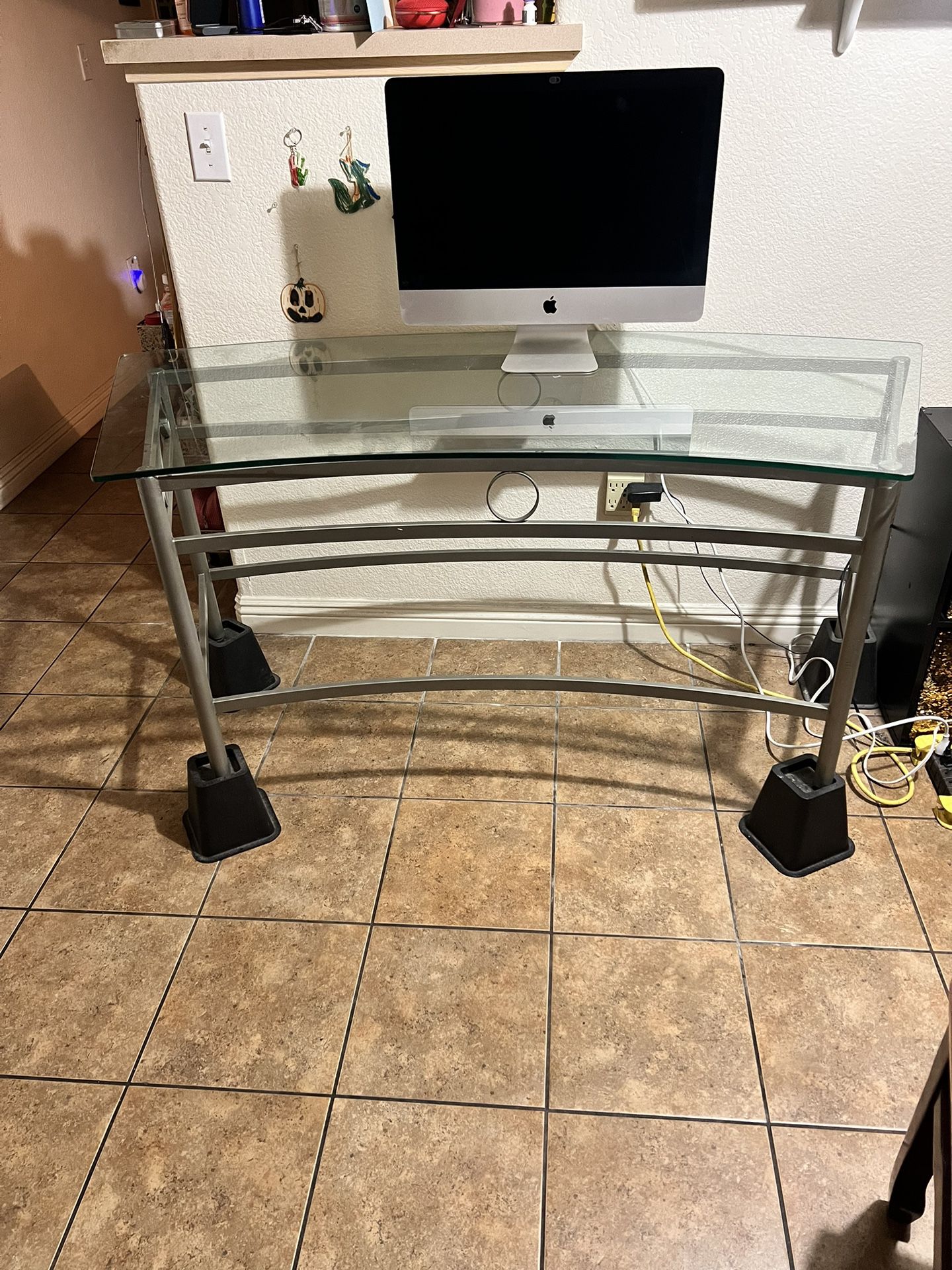 Curved Glass Console Table. $60