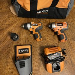 RIDGID 12V Drill & Impact Kit – Like New – Battery & Charger Included