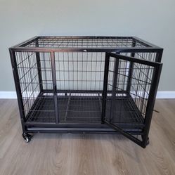 36” Medium Dog Crate Cage With Locking Caster Wheels (New) 📦 