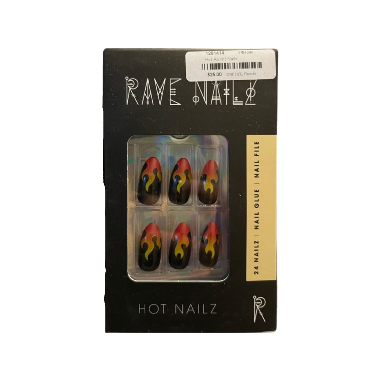 flame press on nails