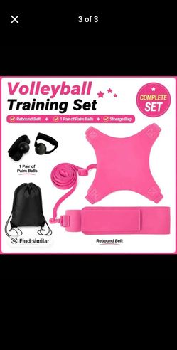 Pink Volleyball Training Set with Rebound Belt