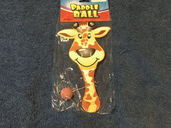 Paddle Ball - Animal Design - NEW In Package - Choice of Design - Giraffe / Monkey / Tiger / Zebra