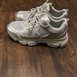 womens silver star sneakers 